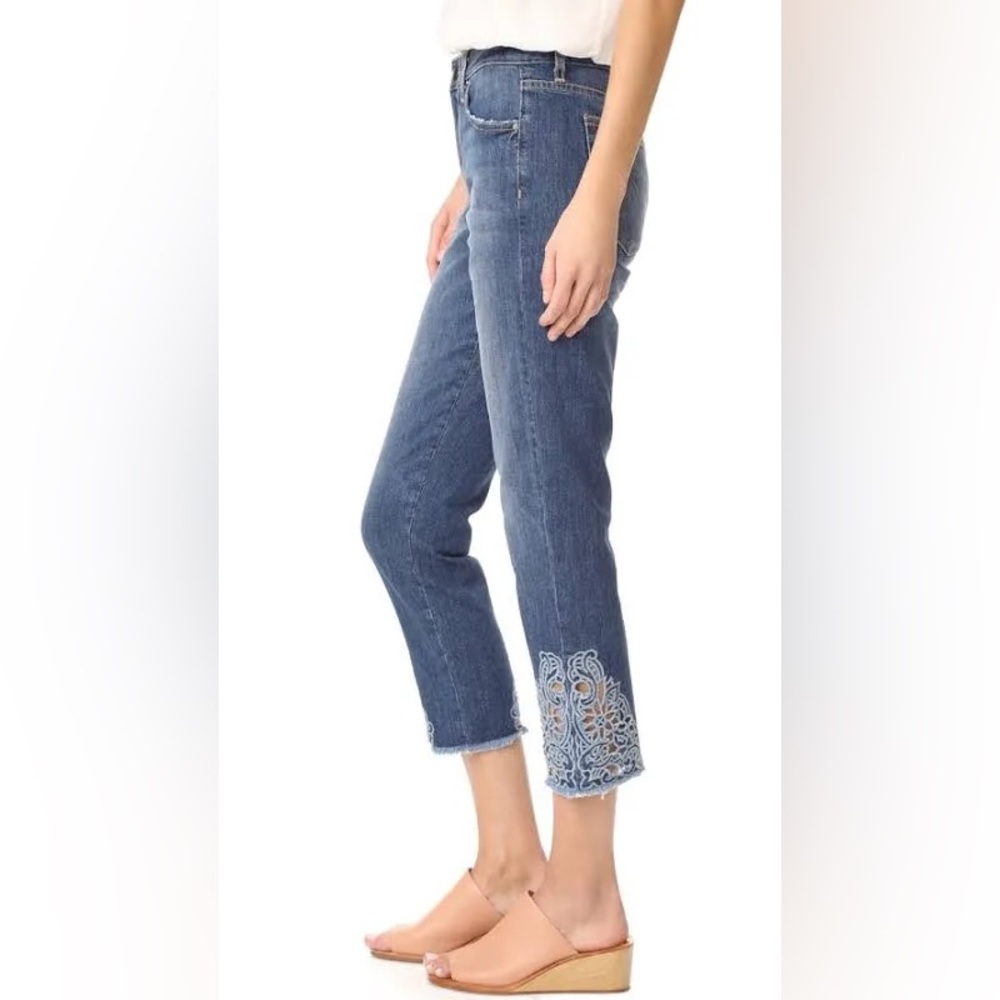 Joe’s Jeans the Smith Floral Embroidered Cropped Jean